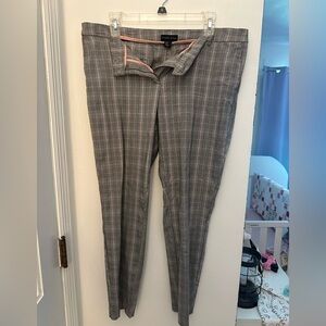 Gray/Light Pink Plaid Women's Pants